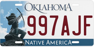 OK license plate 997AJF