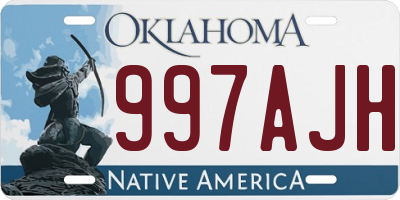 OK license plate 997AJH