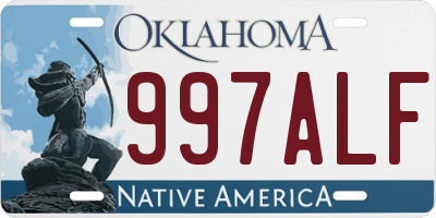 OK license plate 997ALF
