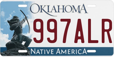 OK license plate 997ALR