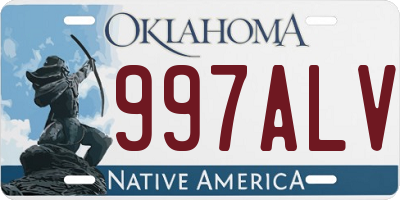 OK license plate 997ALV