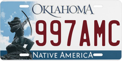 OK license plate 997AMC