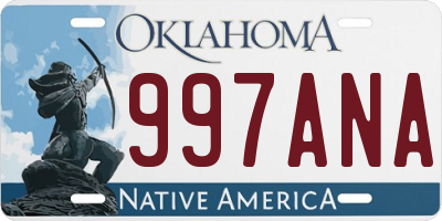 OK license plate 997ANA