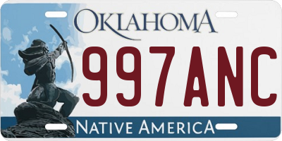 OK license plate 997ANC