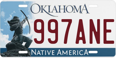 OK license plate 997ANE