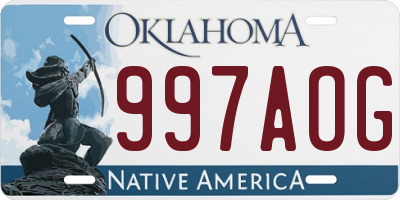 OK license plate 997AOG