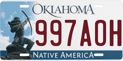 OK license plate 997AOH