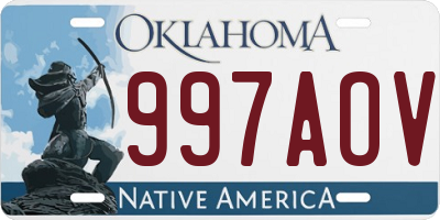OK license plate 997AOV