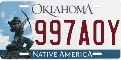 OK license plate 997AOY