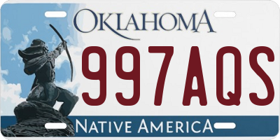 OK license plate 997AQS
