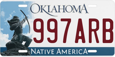OK license plate 997ARB