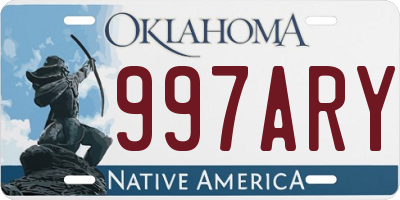 OK license plate 997ARY