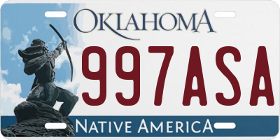 OK license plate 997ASA