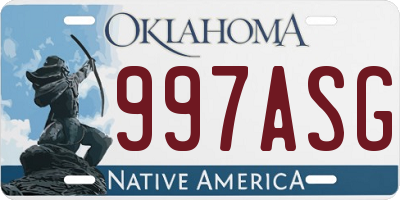 OK license plate 997ASG
