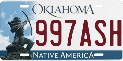 OK license plate 997ASH