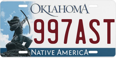 OK license plate 997AST
