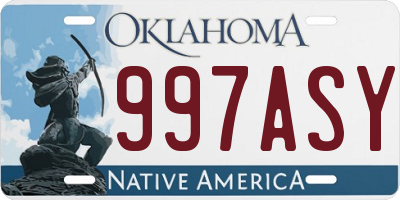 OK license plate 997ASY