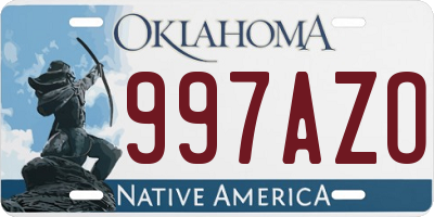 OK license plate 997AZO