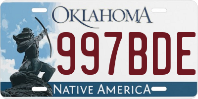 OK license plate 997BDE