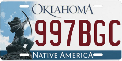 OK license plate 997BGC