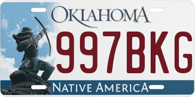 OK license plate 997BKG