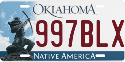 OK license plate 997BLX