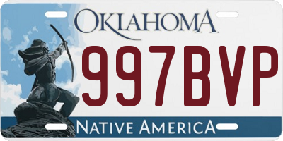 OK license plate 997BVP