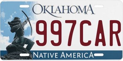 OK license plate 997CAR