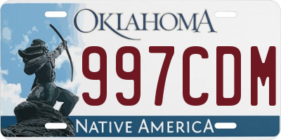 OK license plate 997CDM