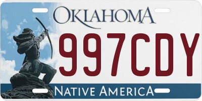 OK license plate 997CDY