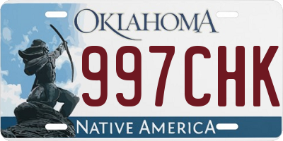 OK license plate 997CHK