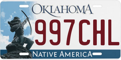 OK license plate 997CHL
