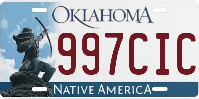 OK license plate 997CIC