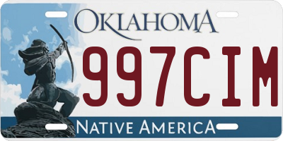 OK license plate 997CIM