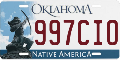 OK license plate 997CIO