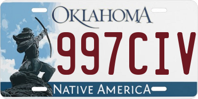 OK license plate 997CIV