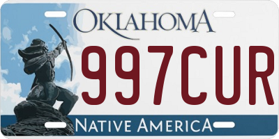 OK license plate 997CUR