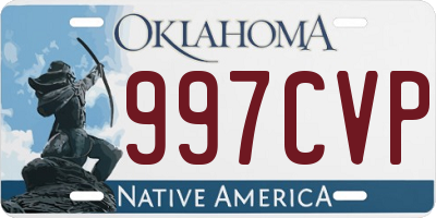 OK license plate 997CVP