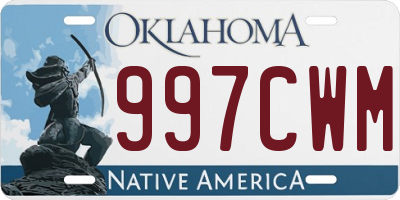 OK license plate 997CWM