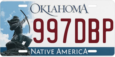 OK license plate 997DBP