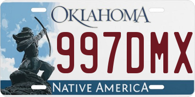 OK license plate 997DMX