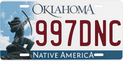 OK license plate 997DNC