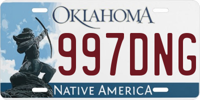 OK license plate 997DNG