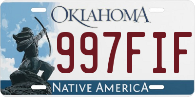OK license plate 997FIF
