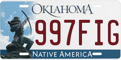 OK license plate 997FIG
