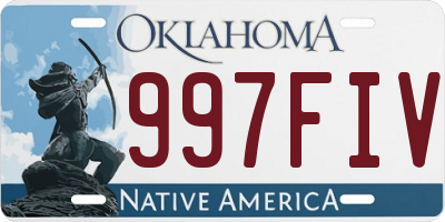 OK license plate 997FIV