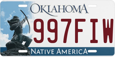 OK license plate 997FIW