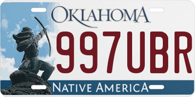OK license plate 997UBR