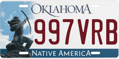 OK license plate 997VRB