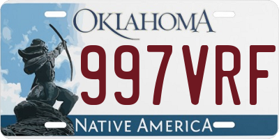OK license plate 997VRF